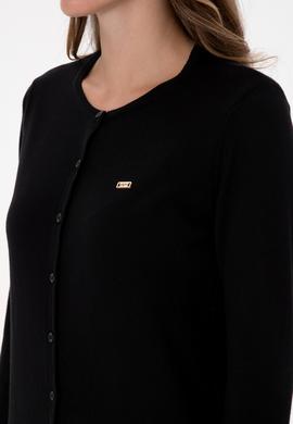 Kadın Siyah Basic Triko Hırka - 50307719008