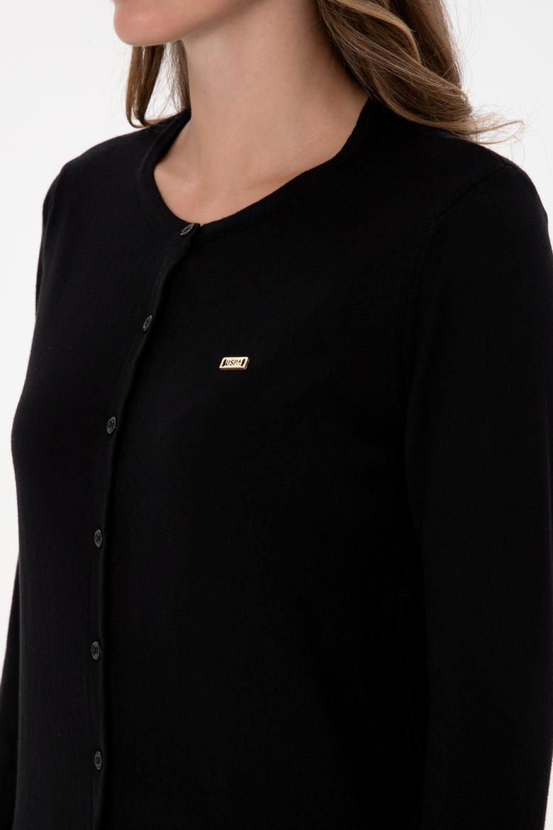 Kadın Siyah Basic Triko Hırka - 50307719008