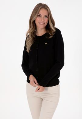 Kadın Siyah Basic Triko Hırka - 50307719008