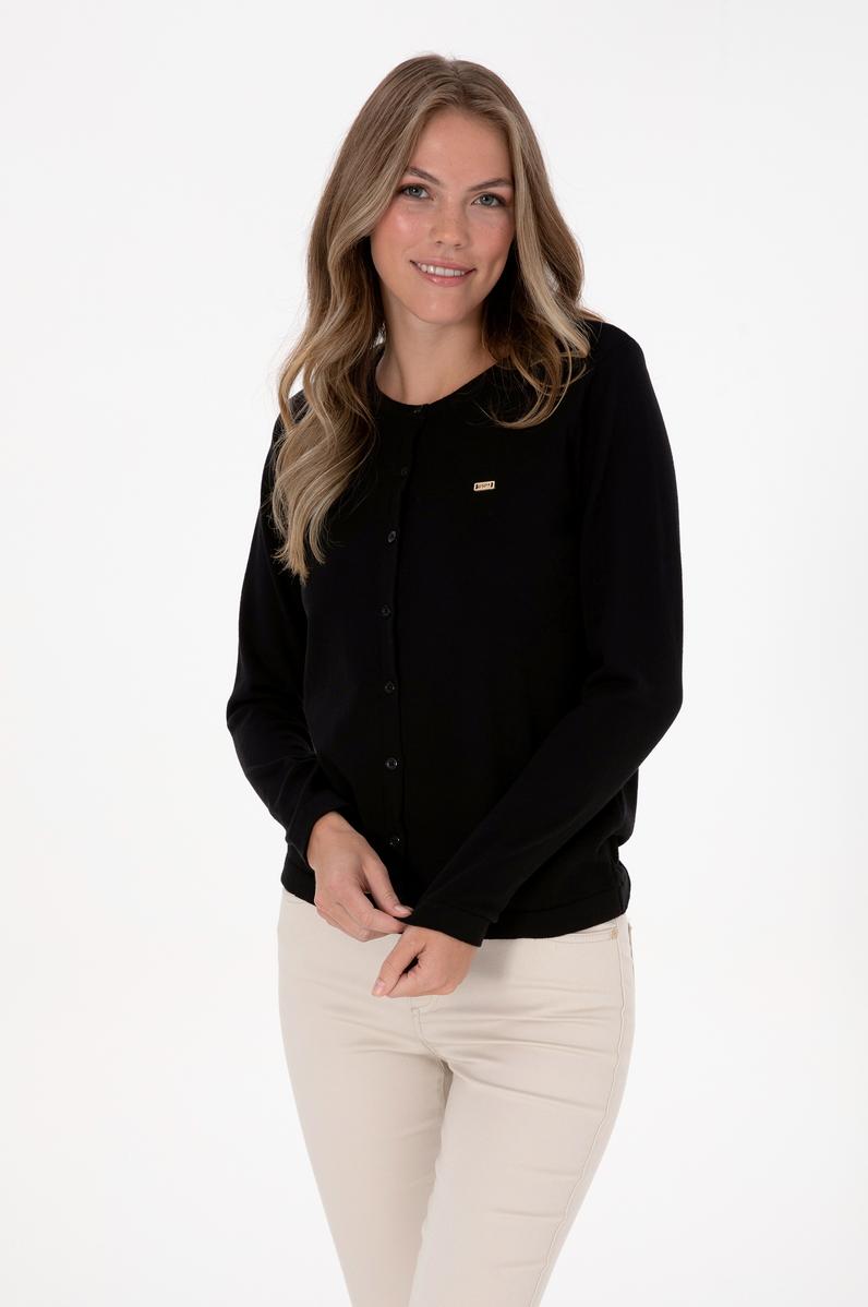 Kadın Siyah Basic Triko Hırka