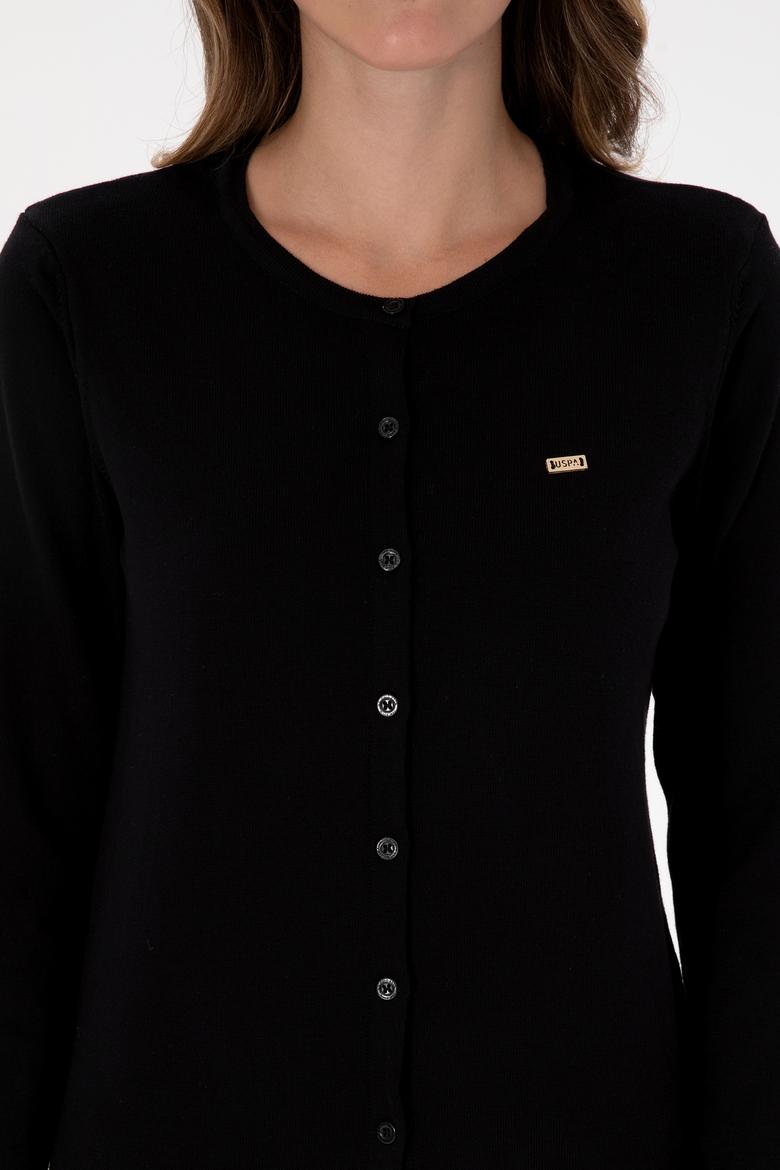 Kadın Siyah Basic Triko Hırka - 50307719008