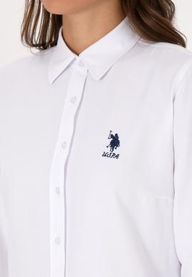 Kadın Beyaz Uzun Kollu Basic Gömlek - 50307990006