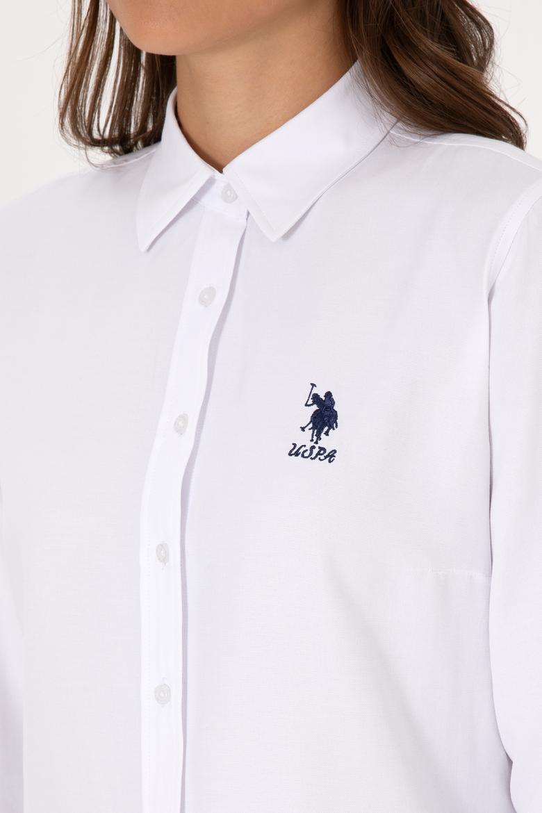 Kadın Beyaz Uzun Kollu Basic Gömlek - 50307990006