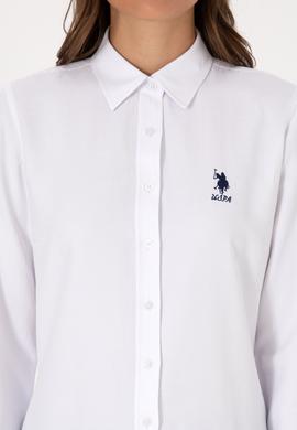 Kadın Beyaz Uzun Kollu Basic Gömlek - 50307990006