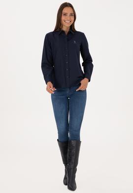 Kadın Lacivert Uzun Kollu Basic Gömlek - 50307990020