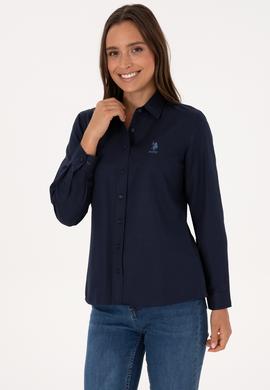 Kadın Lacivert Uzun Kollu Basic Gömlek - 50307990020