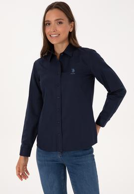 Kadın Lacivert Uzun Kollu Basic Gömlek - 50307990020