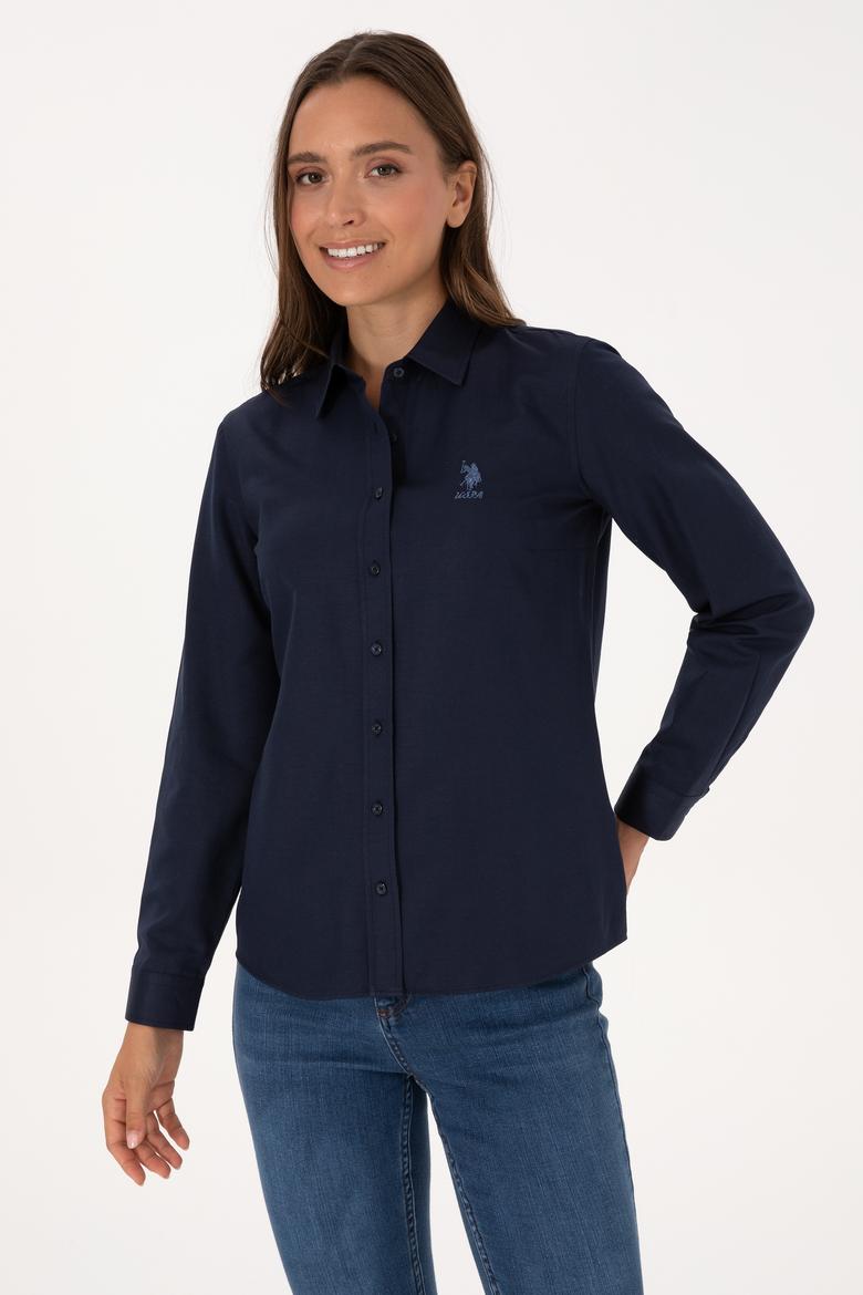 Kadın Lacivert Uzun Kollu Basic Gömlek - 50307990020