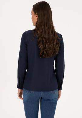 Kadın Lacivert Uzun Kollu Basic Gömlek - 50307990020