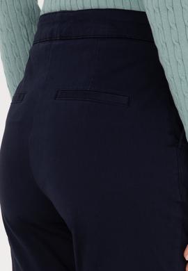 Kadın Lacivert Slim Flare Fit Kanvas Pantolon - 50316912004