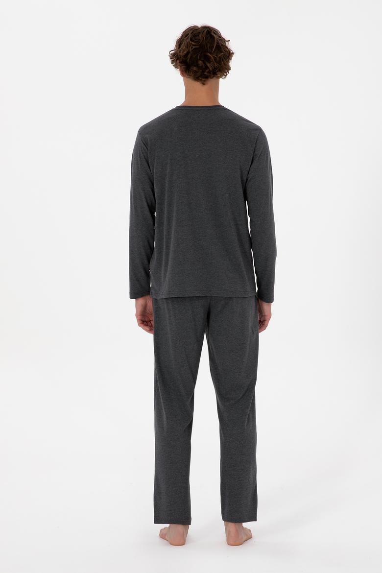 Erkek Antrasit Melanj Pijama Takımı - 50318601007