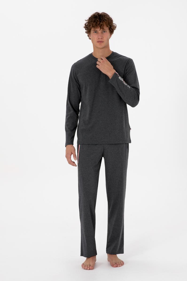 Erkek Antrasit Melanj Pijama Takımı