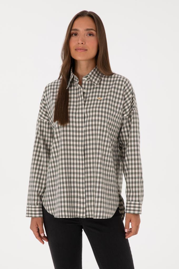 Kadın Koyu Yeşil Uzun Kollu Gömlek