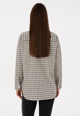 Kadın Koyu Yeşil Uzun Kollu Gömlek - 50316679004