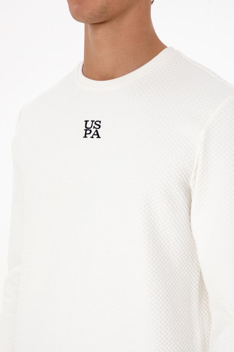 Erkek Regular Fit Bisiklet Yaka Krem Sweatshirt - 50308649026