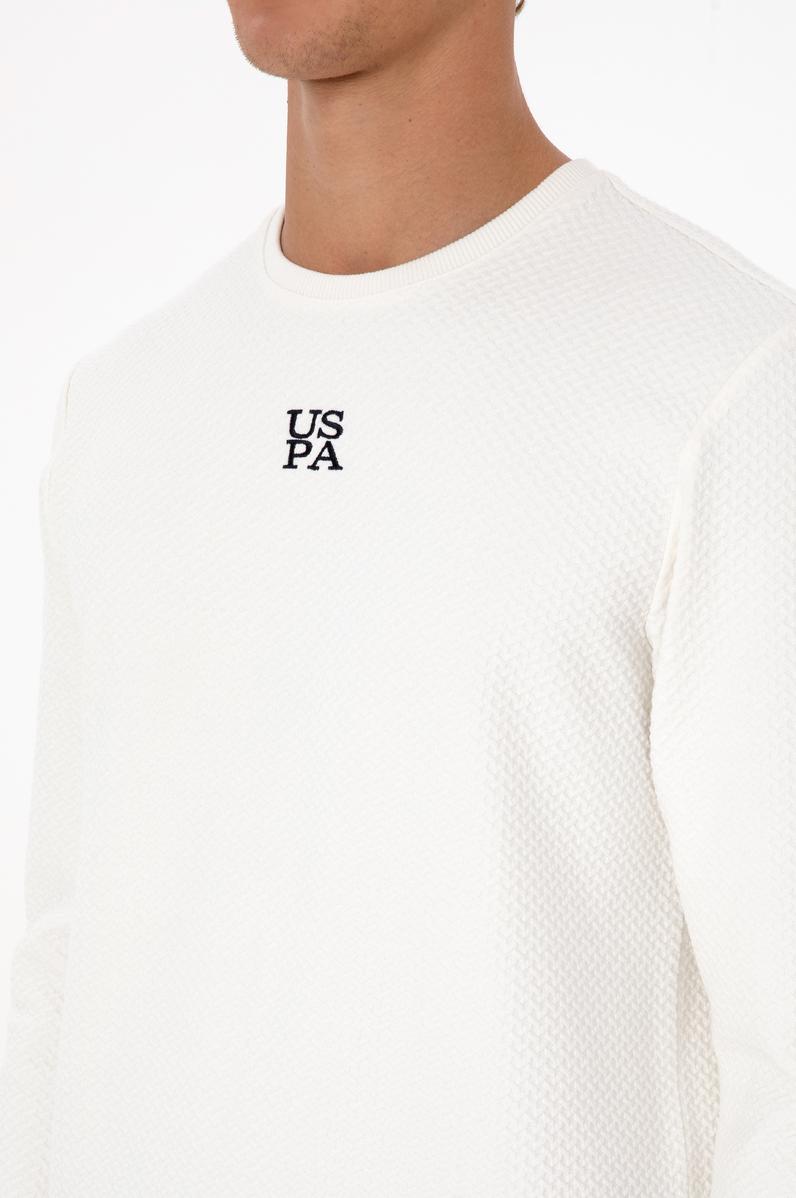 Erkek Regular Fit Bisiklet Yaka Krem Sweatshirt