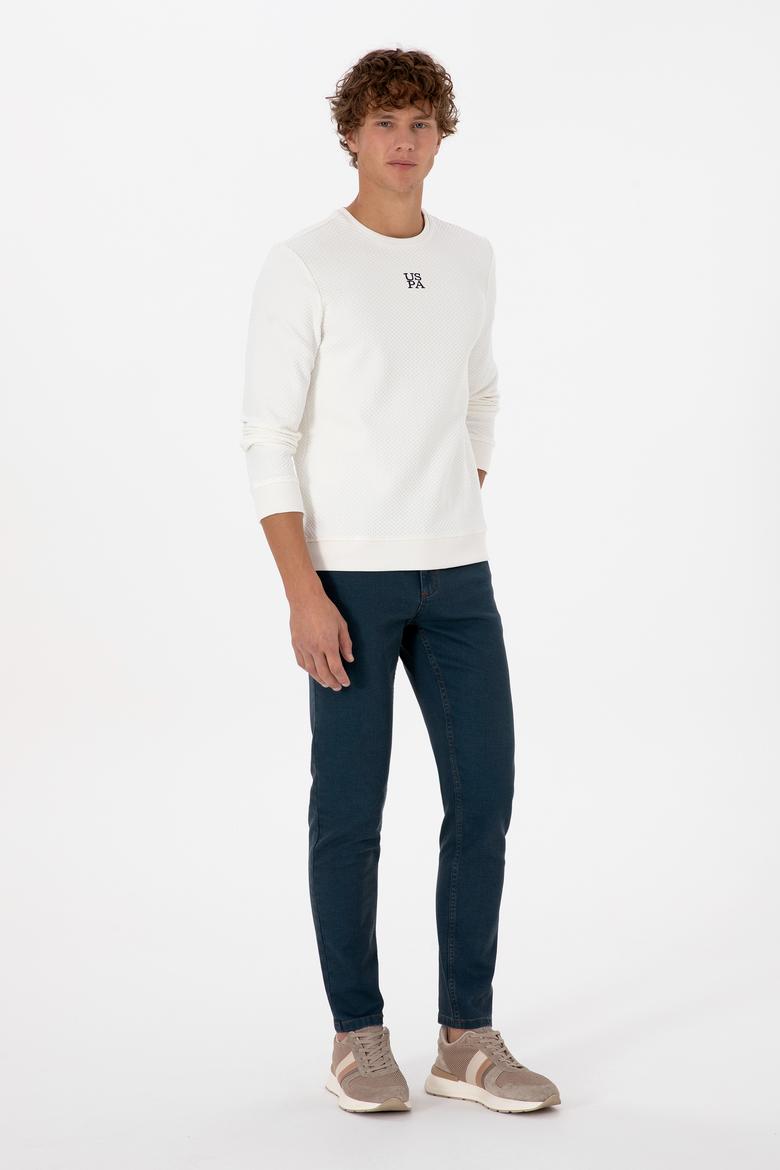 Erkek Regular Fit Bisiklet Yaka Krem Sweatshirt - 50308649026