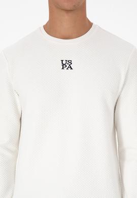 Erkek Regular Fit Bisiklet Yaka Krem Sweatshirt - 50308649026