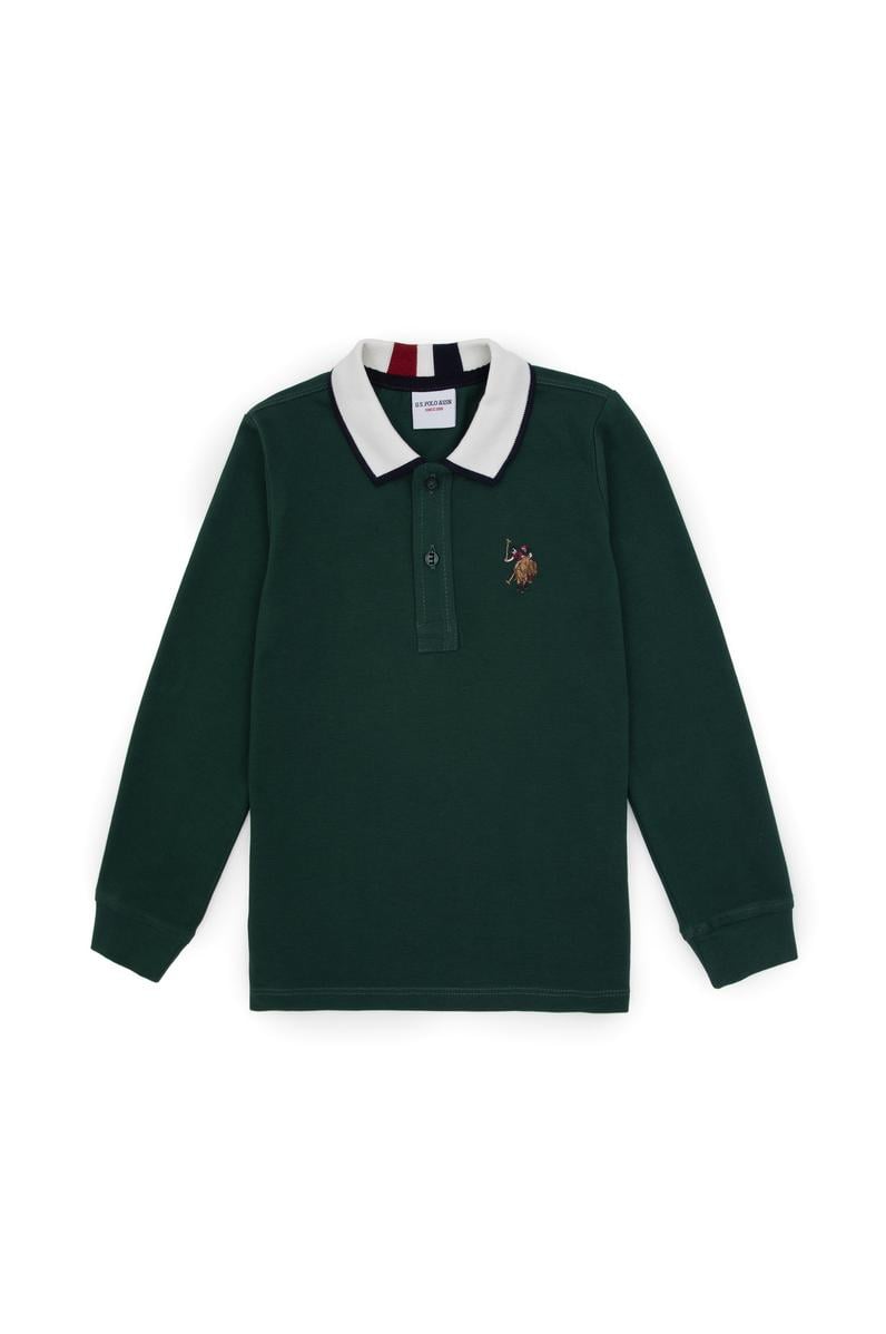 Erkek Çocuk Koyu Yeşil Basic Sweatshirt