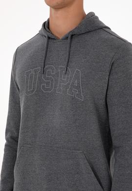 Erkek Regular Fit Kapüşonlu Antrasit Melanj Basic Sweatshirt - 50315663047