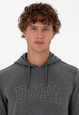 Erkek Regular Fit Kapüşonlu Antrasit Melanj Basic Sweatshirt - 50315663047