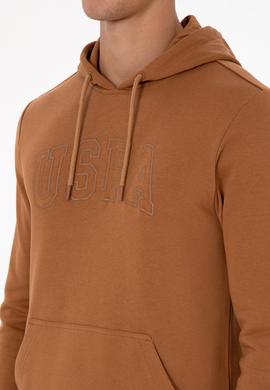 Erkek Regular Fit Kapüşonlu Camel Basic Sweatshirt - 50315663098