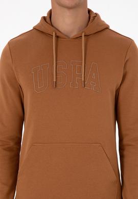 Erkek Regular Fit Kapüşonlu Camel Basic Sweatshirt - 50315663098