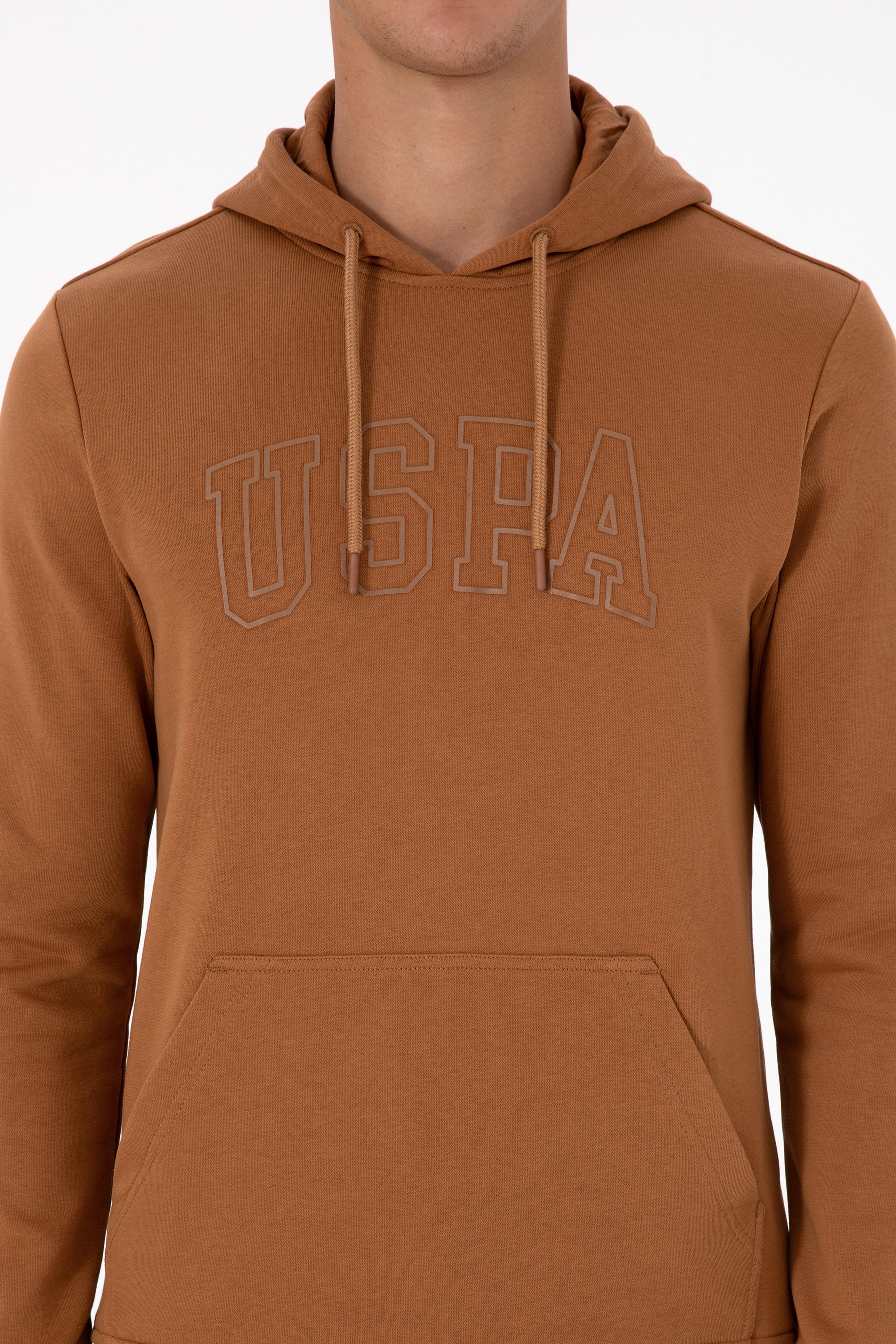 Erkek Regular Fit Kapüşonlu Camel Basic Sweatshirt - Image 6