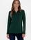 Kadın Koyu Yeşil Basic Polo Yaka Sweatshırt