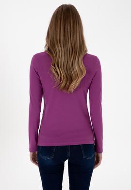 Kadın Menekşe Basic Polo Yaka Sweatshırt - 50307755124