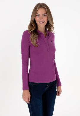 Kadın Menekşe Basic Polo Yaka Sweatshırt - 50307755124