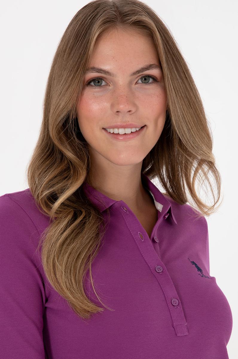 Kadın Menekşe Basic Polo Yaka Sweatshırt