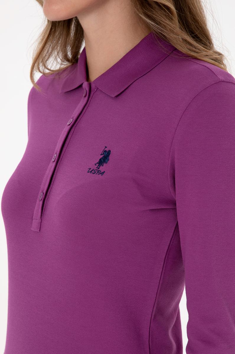 Kadın Menekşe Basic Polo Yaka Sweatshırt