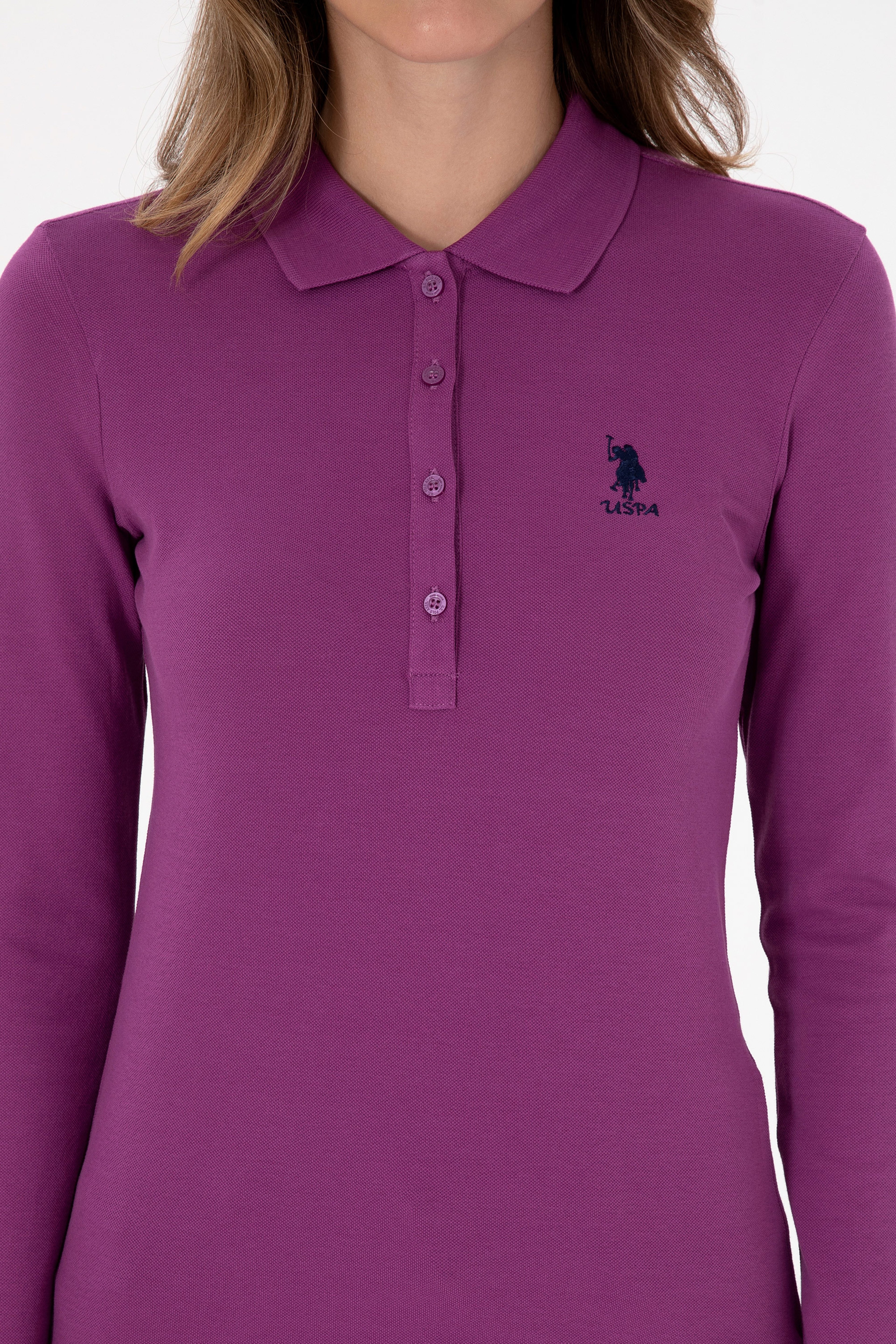Kadın Menekşe Basic Polo Yaka Sweatshırt - Image 6