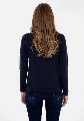 Kadın Lacivert Basic Triko Hırka - 50307719024