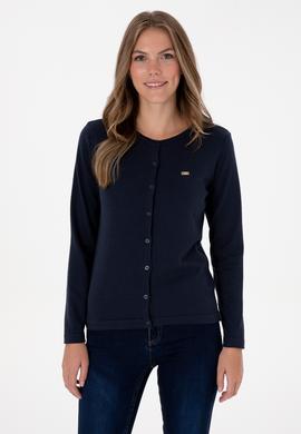 Kadın Lacivert Basic Triko Hırka - 50307719024