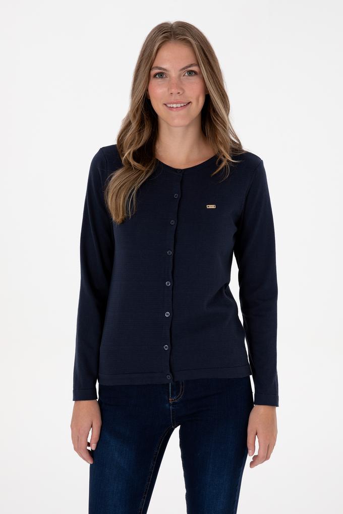 Kadın Lacivert Basic Triko Hırka