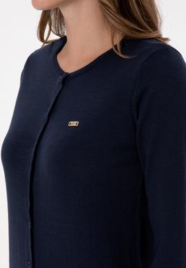 Kadın Lacivert Basic Triko Hırka - 50307719024