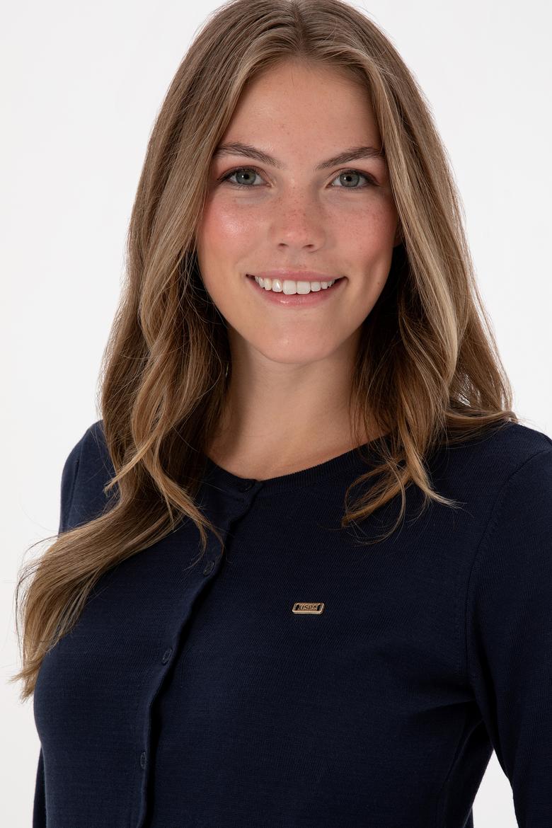 Kadın Lacivert Basic Triko Hırka - 50307719024