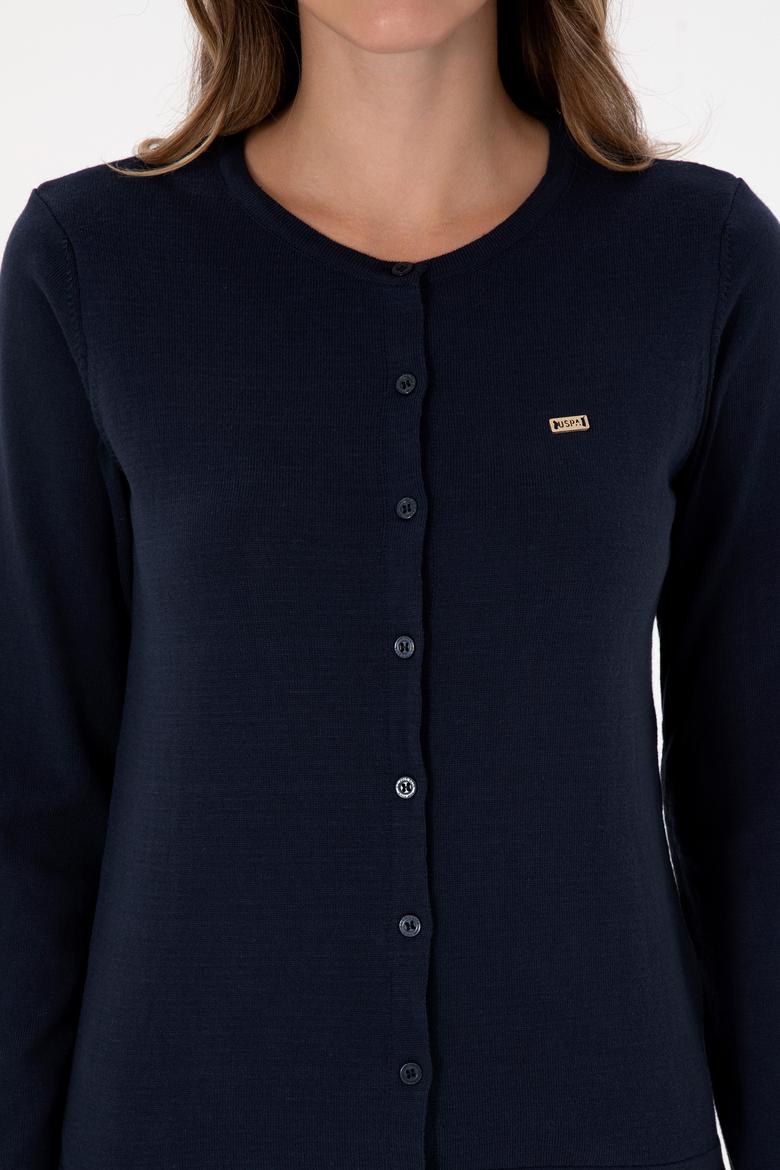 Kadın Lacivert Basic Triko Hırka - 50307719024