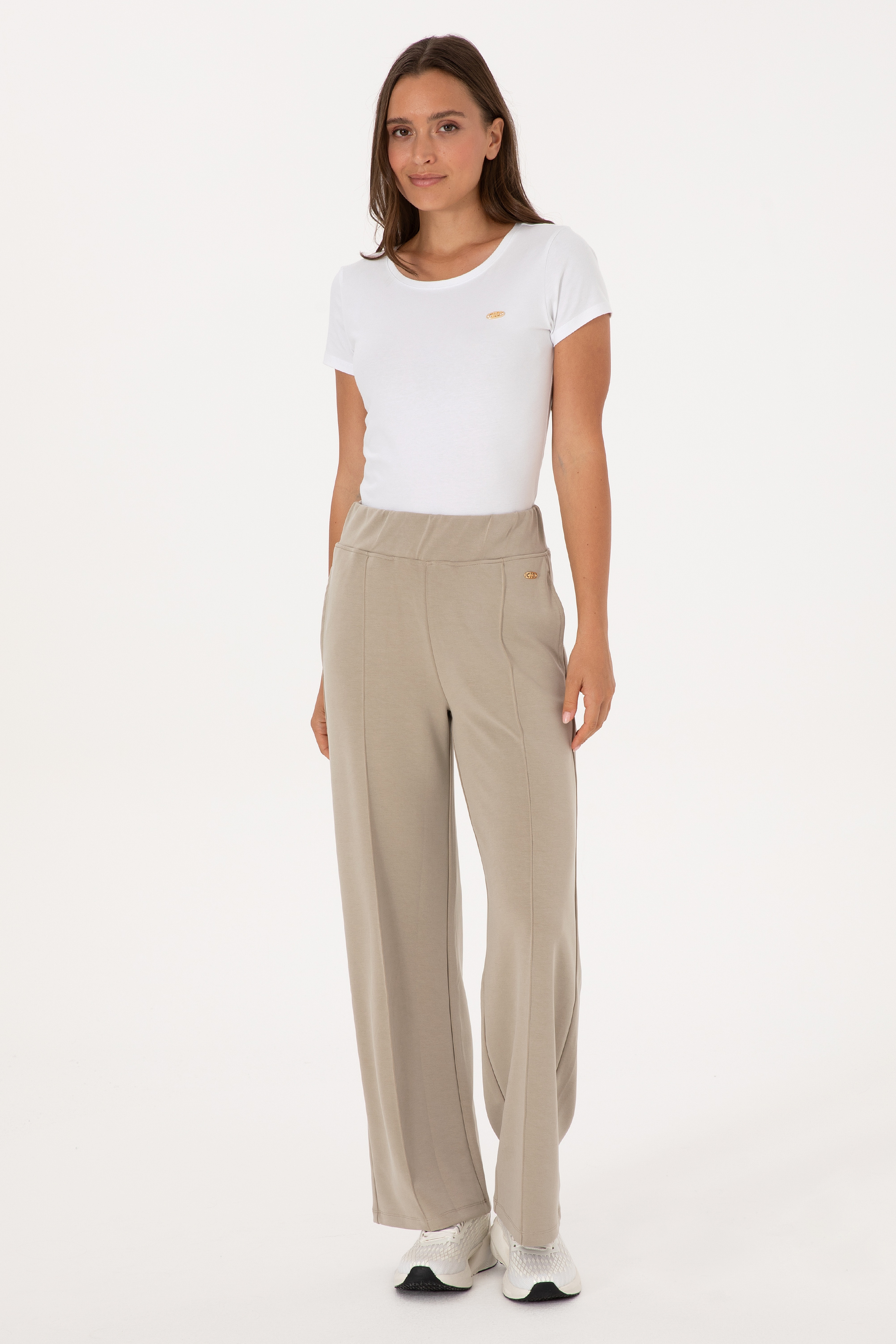 Kadın Açık Haki Modal Karışımlı Loose Fit Eşofman Altı - Image 1