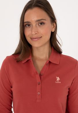 Kadın Kiremit Basic Polo Yaka Sweatshırt - 50307755117