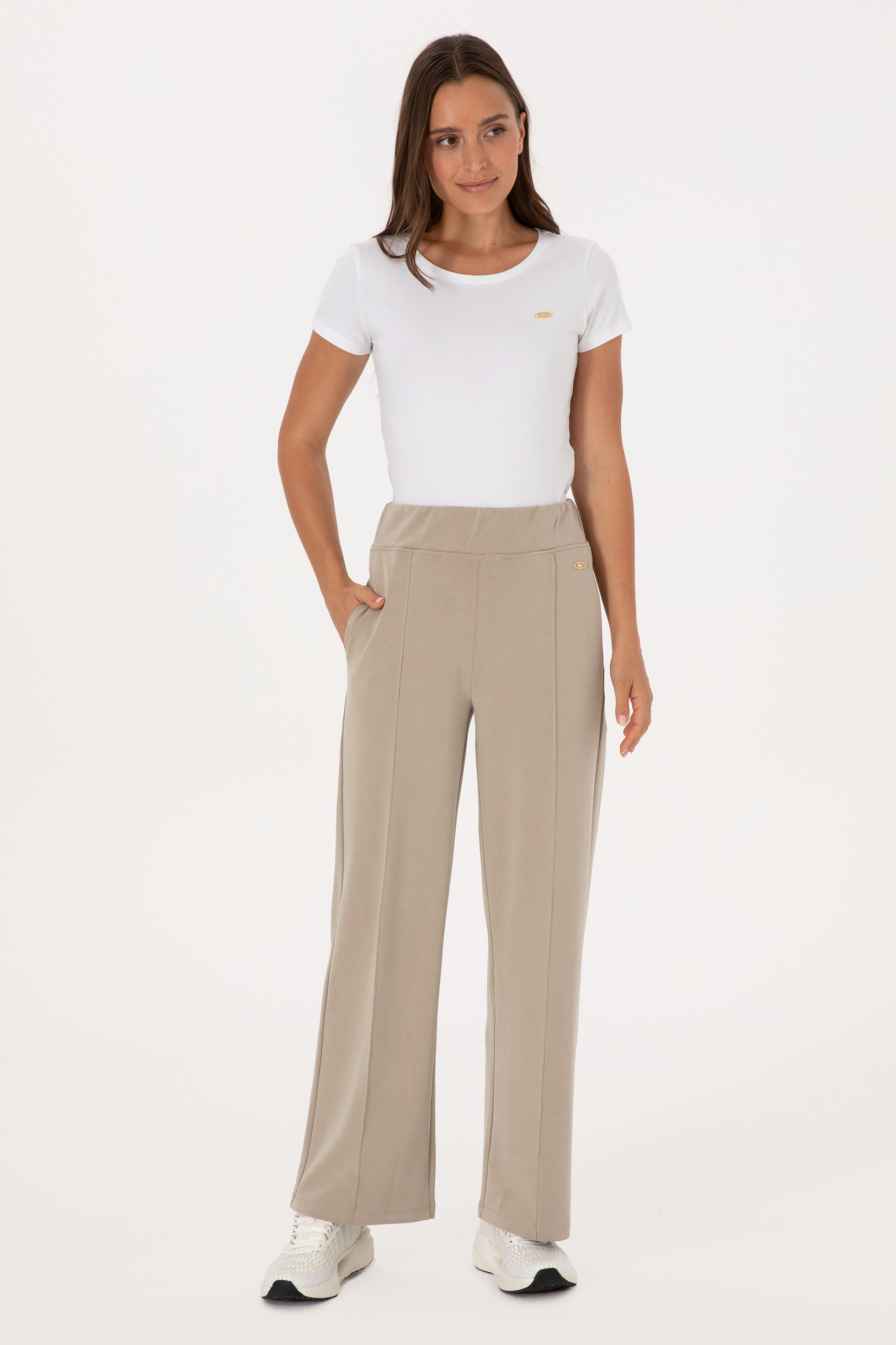 Kadın Açık Haki Modal Karışımlı Loose Fit Eşofman Altı - Image 3