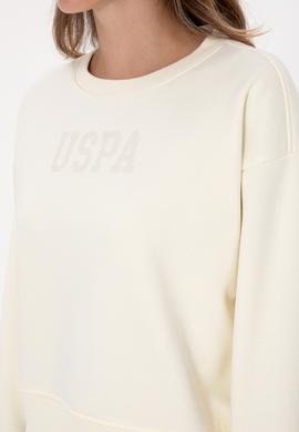 Kadın Krem Bisiklet Yaka Basic Sweatshirt - 50307752022