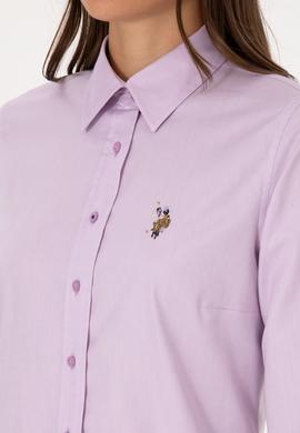 Kadın Lila Uzun Kollu Basic Gömlek - 50308038035