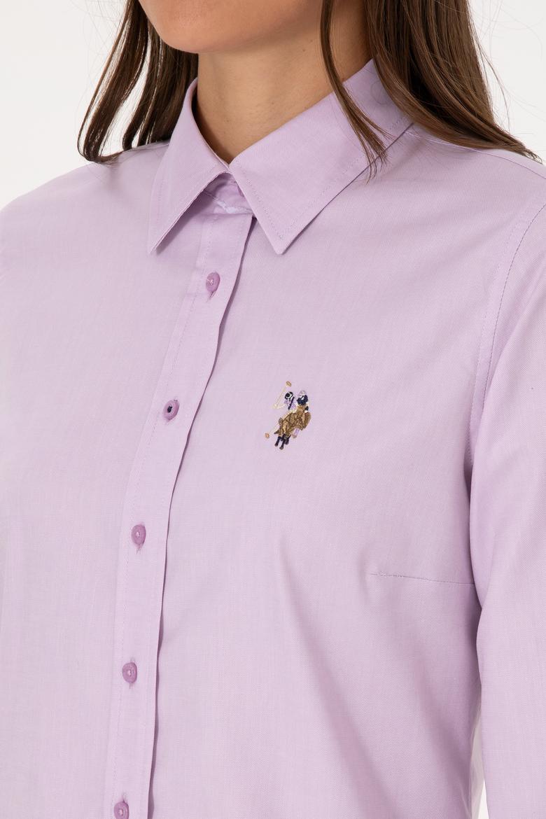 Kadın Lila Uzun Kollu Basic Gömlek - 50308038035