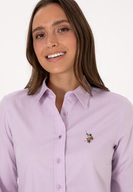Kadın Lila Uzun Kollu Basic Gömlek - 50308038035