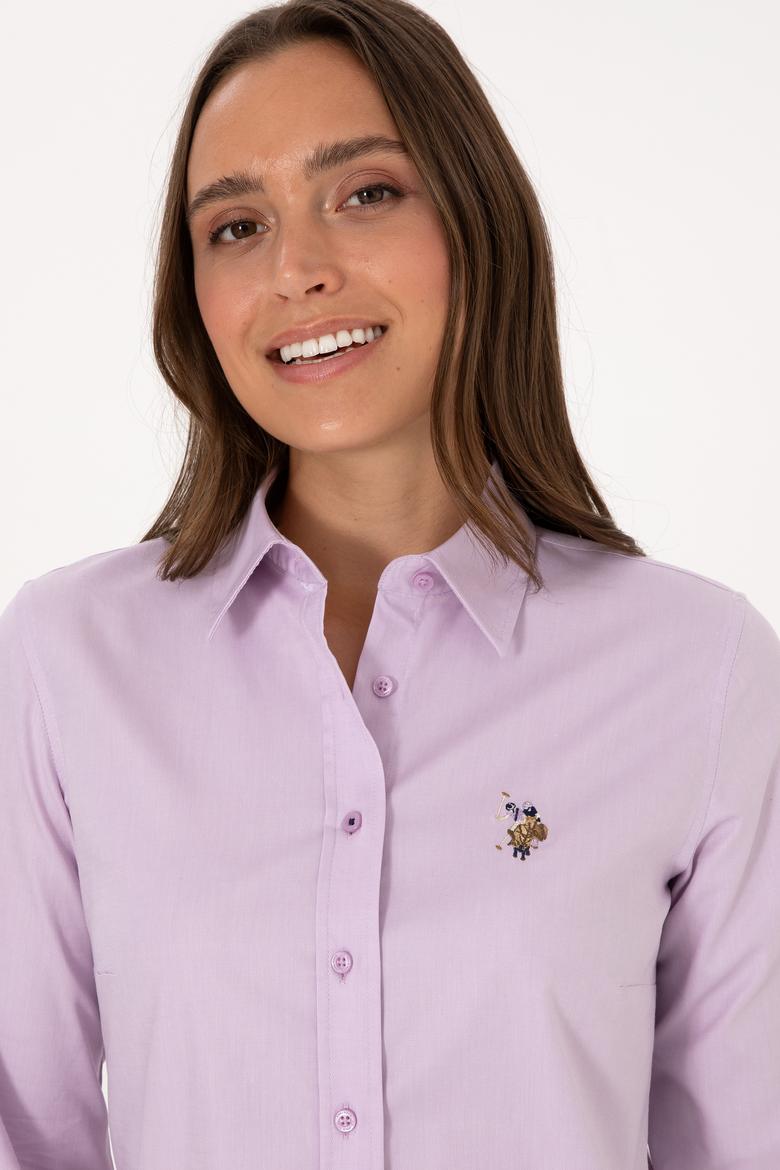 Kadın Lila Uzun Kollu Basic Gömlek - 50308038035