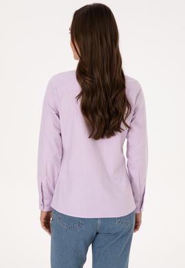 Kadın Lila Uzun Kollu Basic Gömlek - 50308038035
