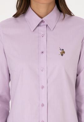 Kadın Lila Uzun Kollu Basic Gömlek - 50308038035